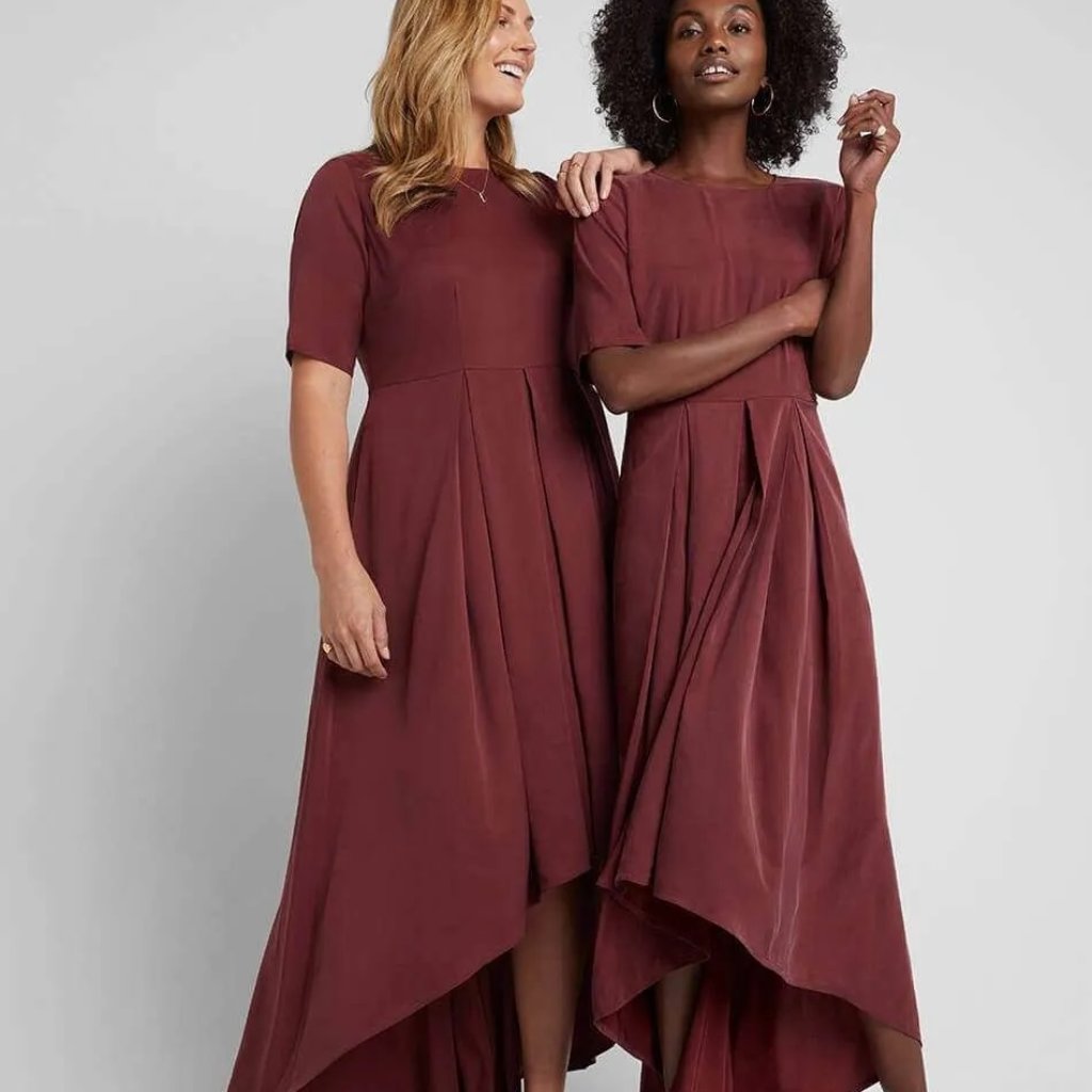 Universal Standard X Goop Maya Hi Low Dress In Aubergine. Size 6/8 Nwt.
